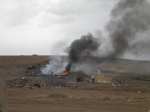 Burn Pit in Camp Holland near Tarin Kowt, Afghanistan